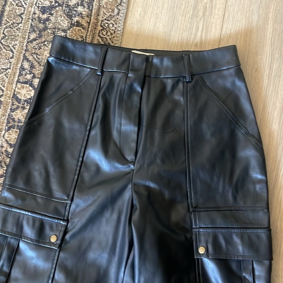 Jason Wu Faux Leather Cargo Pants size 6 $280 MSRP Straight Leg - Picture 3 of 10
